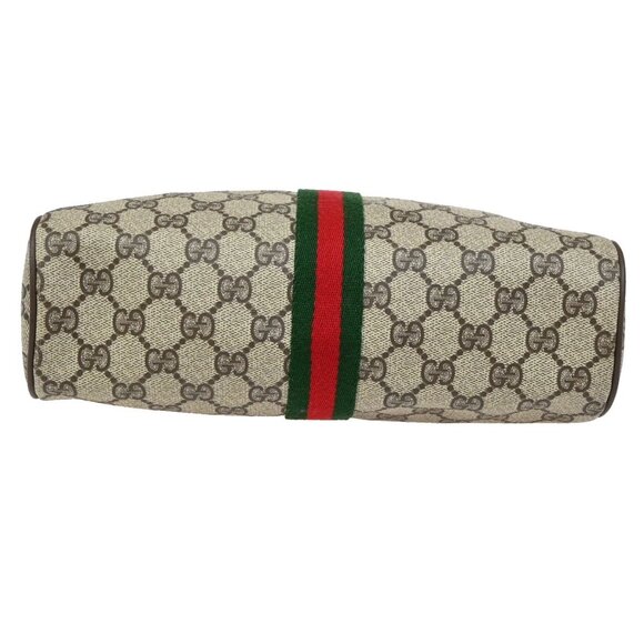 GUCCI Logo Sherry GG Pattern Shoulder Bag PVC Leather Brown Italy 32YH591 - Picture 6 of 16